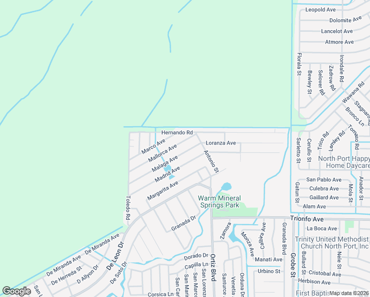 map of restaurants, bars, coffee shops, grocery stores, and more near 12123 Mallorca Avenue in North Port