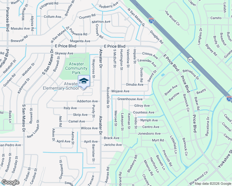 map of restaurants, bars, coffee shops, grocery stores, and more near 1454 Russellville Street in North Port