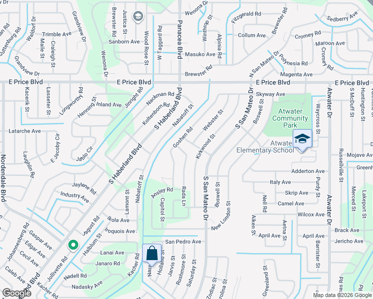 map of restaurants, bars, coffee shops, grocery stores, and more near 1465 Webster Street in North Port