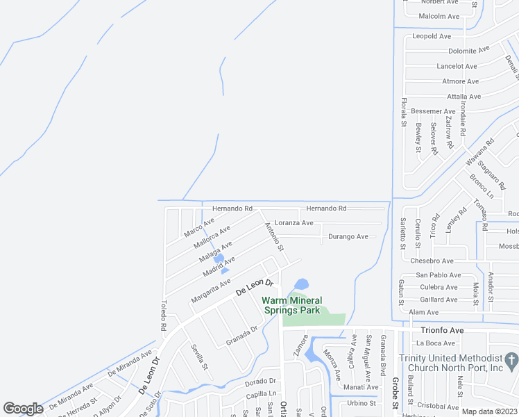 map of restaurants, bars, coffee shops, grocery stores, and more near 12169 Hernando Road in North Port