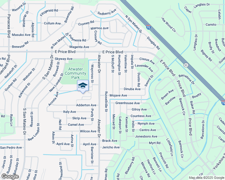 map of restaurants, bars, coffee shops, grocery stores, and more near 1314 South McDuff Street in North Port
