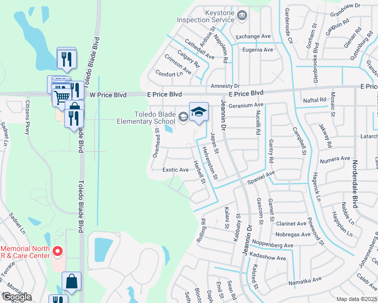map of restaurants, bars, coffee shops, grocery stores, and more near 1193 Knotty Pine Avenue in North Port