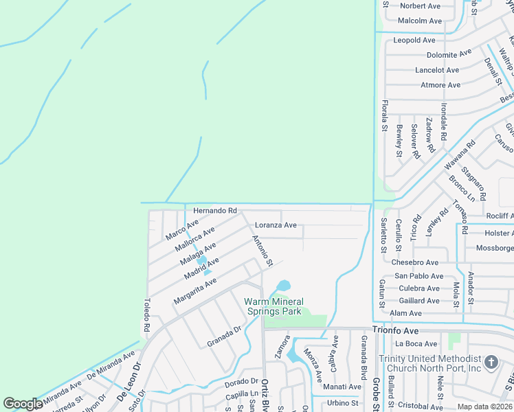map of restaurants, bars, coffee shops, grocery stores, and more near 12224 Hernando Road in North Port