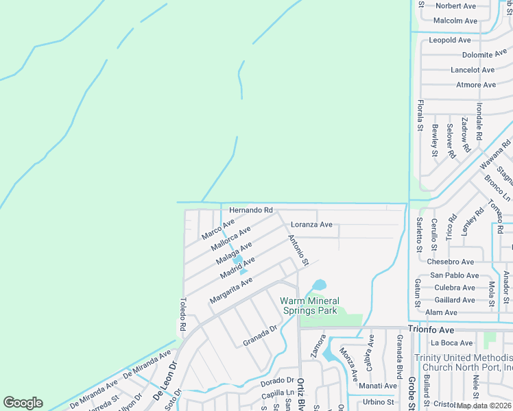 map of restaurants, bars, coffee shops, grocery stores, and more near 12102 Hernando Road in North Port