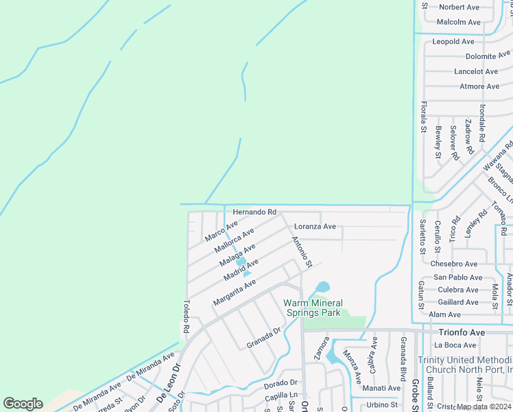 map of restaurants, bars, coffee shops, grocery stores, and more near 12102 Hernando Road in North Port