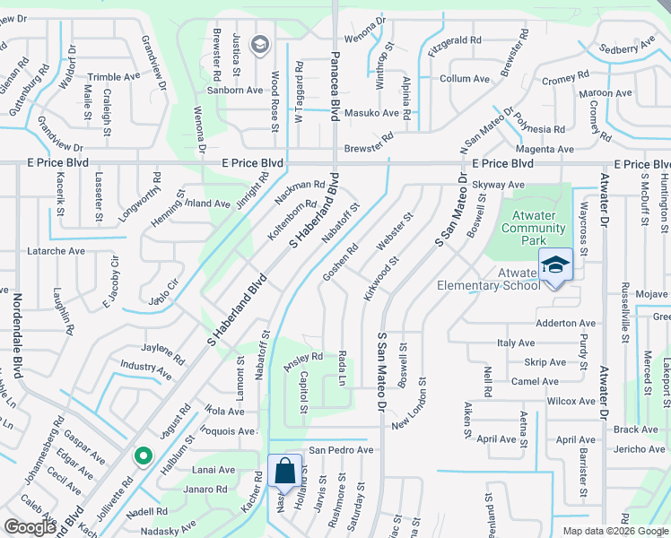 map of restaurants, bars, coffee shops, grocery stores, and more near 1532 Rada Lane in North Port