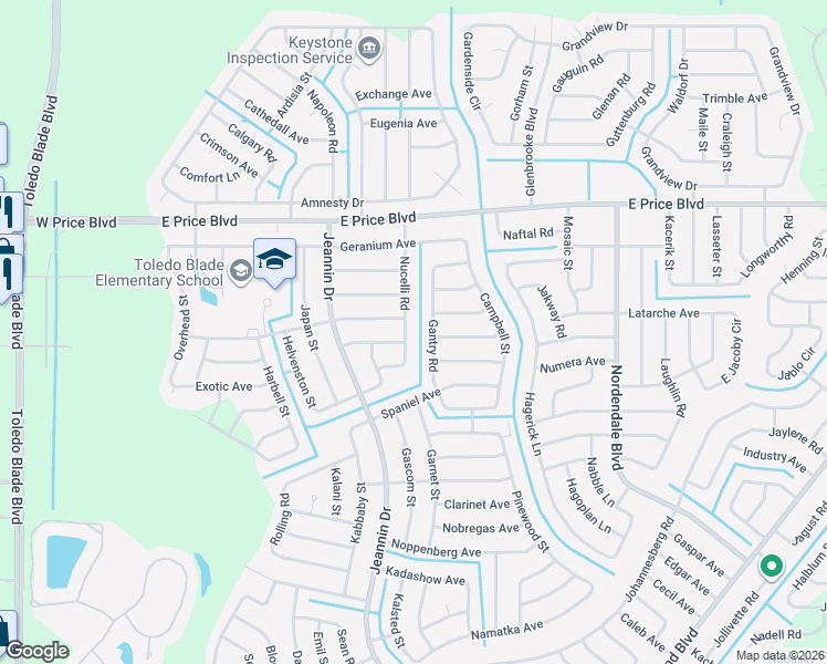 map of restaurants, bars, coffee shops, grocery stores, and more near 1446 Nucelli Road in North Port