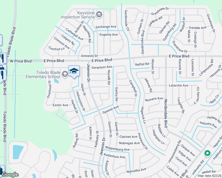 map of restaurants, bars, coffee shops, grocery stores, and more near 1446 Nucelli Road in North Port