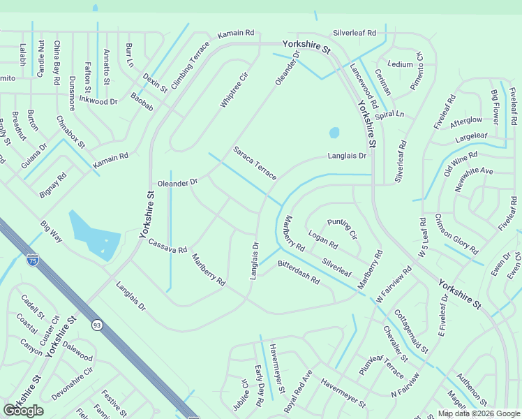 map of restaurants, bars, coffee shops, grocery stores, and more near Langlais Drive in North Port