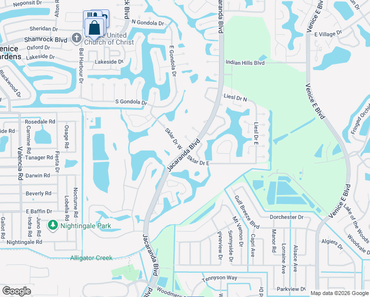 map of restaurants, bars, coffee shops, grocery stores, and more near 1008 Betsy Court in Venice