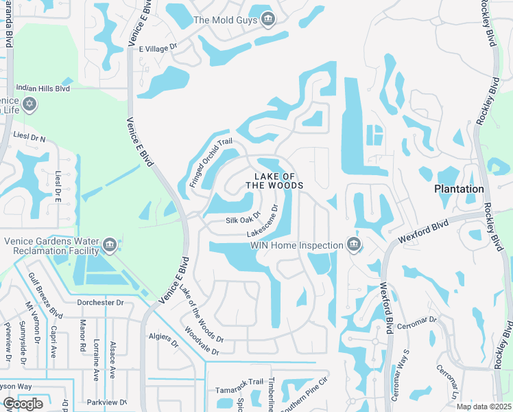 map of restaurants, bars, coffee shops, grocery stores, and more near 683 Silk Oak Drive in Venice