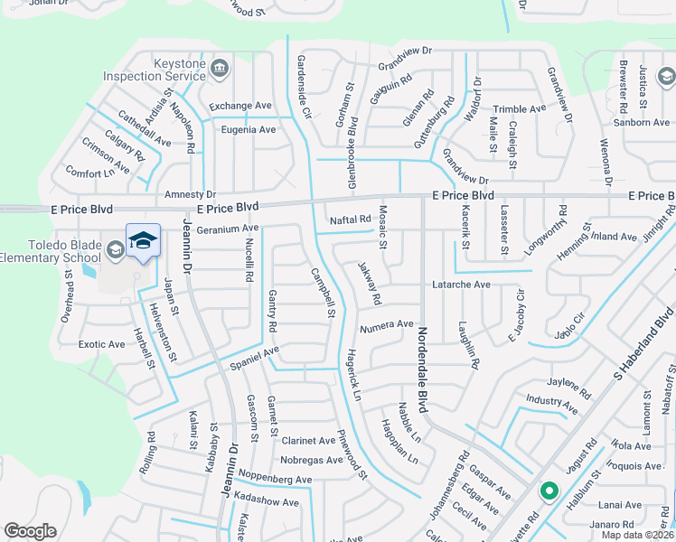 map of restaurants, bars, coffee shops, grocery stores, and more near 1340 Campbell Street in North Port