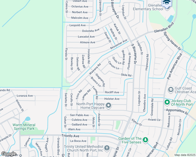 map of restaurants, bars, coffee shops, grocery stores, and more near 2441 Stagnaro Road in North Port