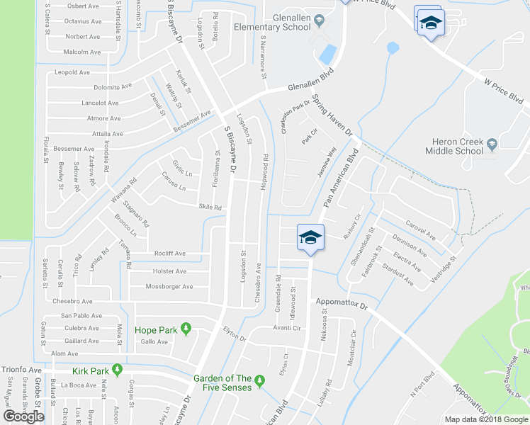 map of restaurants, bars, coffee shops, grocery stores, and more near 2484 Hopwood Road in North Port