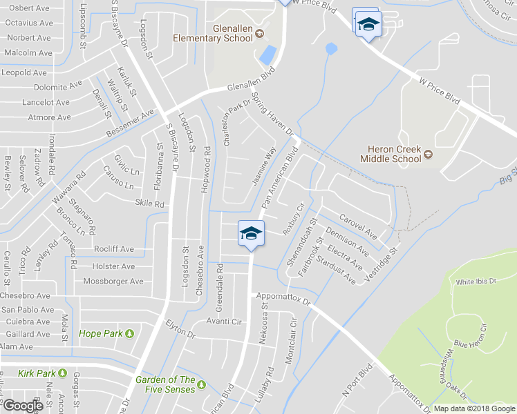 map of restaurants, bars, coffee shops, grocery stores, and more near 2507 Pan American Boulevard in North Port