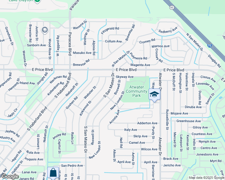 map of restaurants, bars, coffee shops, grocery stores, and more near 1222 South San Mateo Drive in North Port