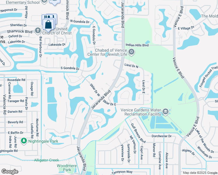map of restaurants, bars, coffee shops, grocery stores, and more near 1010 Princess Lane in Venice