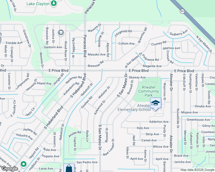 map of restaurants, bars, coffee shops, grocery stores, and more near 1227 Webster Street in North Port