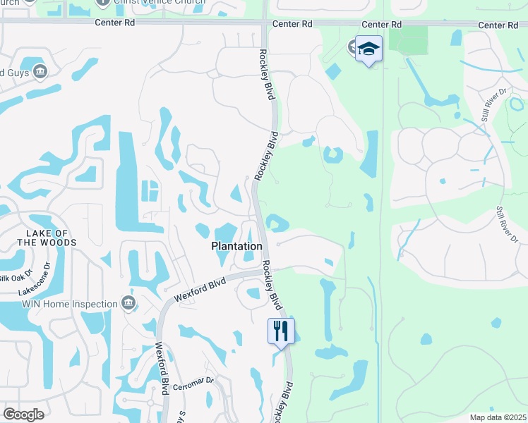 map of restaurants, bars, coffee shops, grocery stores, and more near 709 Golfers Retreat in Venice