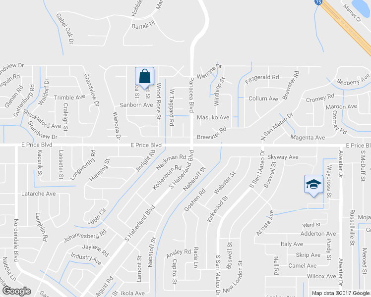 map of restaurants, bars, coffee shops, grocery stores, and more near 2967 East Price Boulevard in North Port