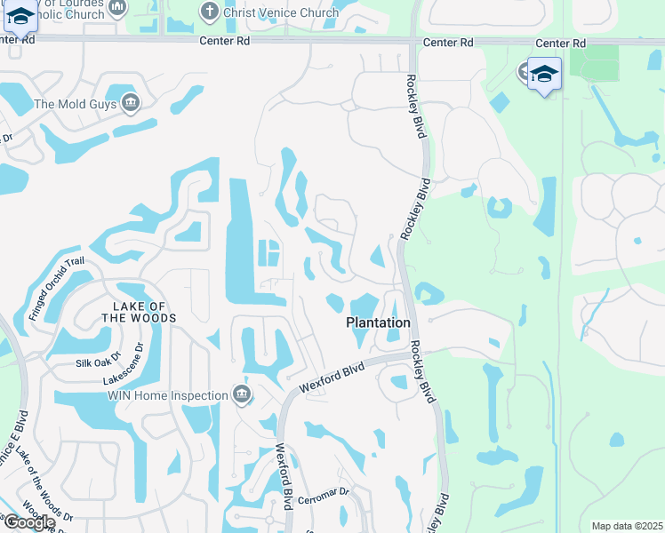 map of restaurants, bars, coffee shops, grocery stores, and more near 723 Carnoustie Terrace in Venice