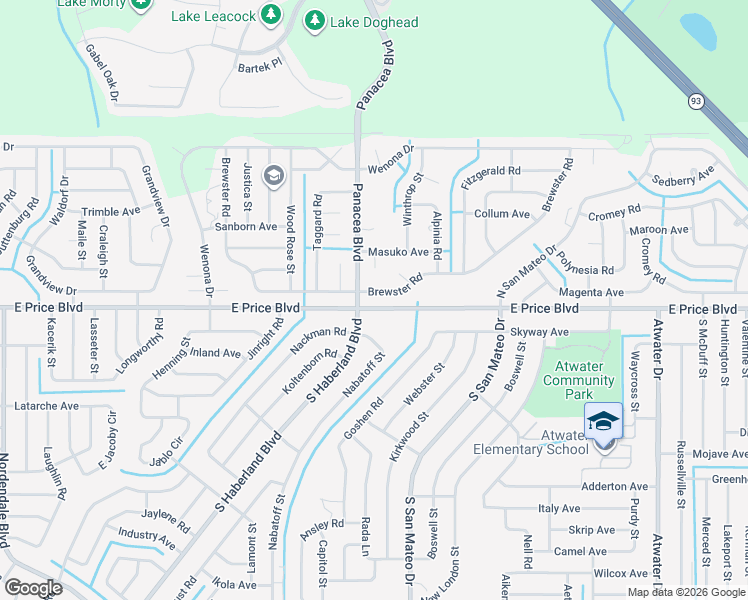 map of restaurants, bars, coffee shops, grocery stores, and more near 3139 Brewster Road in North Port