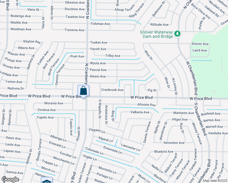 map of restaurants, bars, coffee shops, grocery stores, and more near 2741 Cranbrook Avenue in North Port