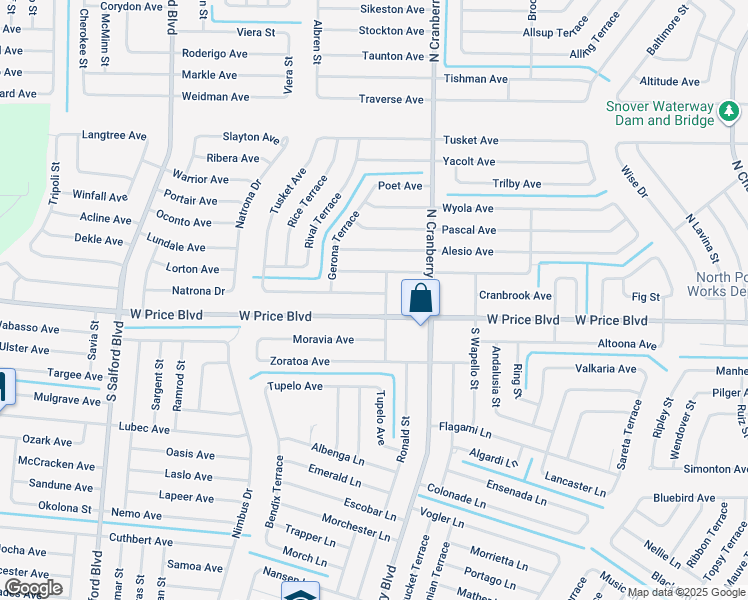 map of restaurants, bars, coffee shops, grocery stores, and more near 3229 Worthington Avenue in North Port