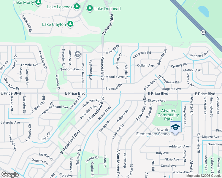 map of restaurants, bars, coffee shops, grocery stores, and more near 3139 Brewster Road in North Port