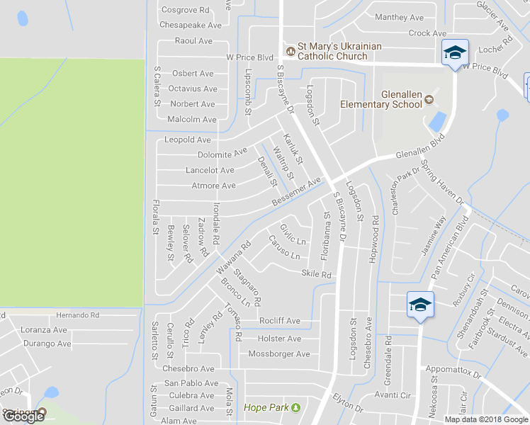 map of restaurants, bars, coffee shops, grocery stores, and more near 8399 Bessemer Avenue in North Port