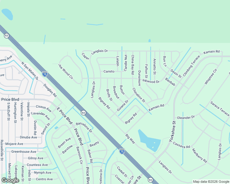 map of restaurants, bars, coffee shops, grocery stores, and more near Breadnut in North Port