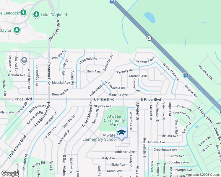 map of restaurants, bars, coffee shops, grocery stores, and more near 4035 Polynesia Road in North Port