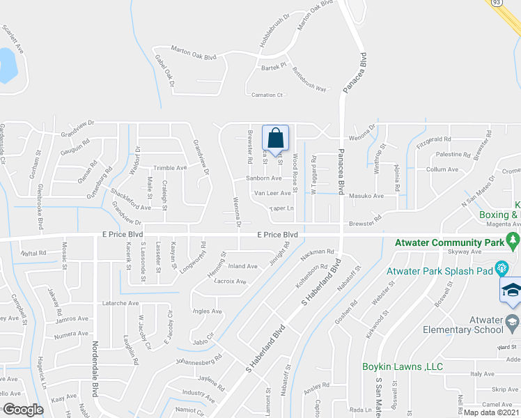 map of restaurants, bars, coffee shops, grocery stores, and more near 2573 Brewster Road in North Port