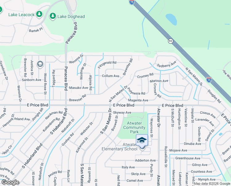 map of restaurants, bars, coffee shops, grocery stores, and more near 1155 North San Mateo Drive in North Port