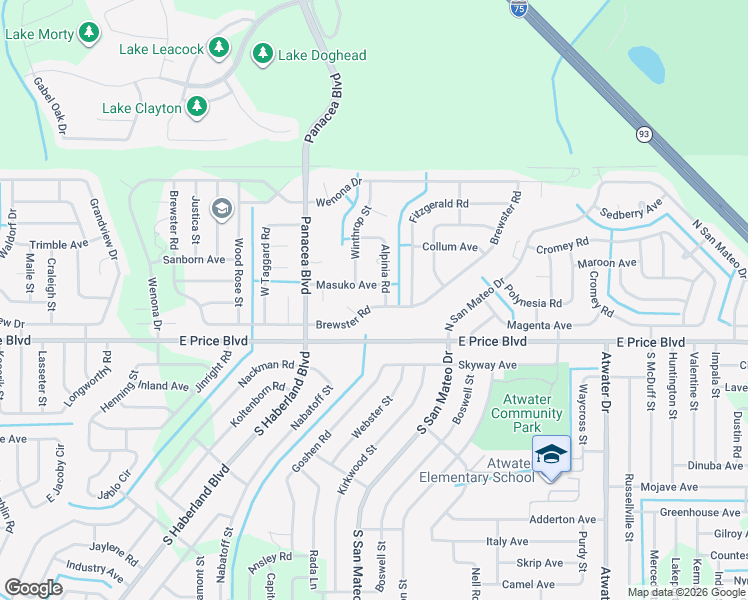 map of restaurants, bars, coffee shops, grocery stores, and more near 3272 Brewster Road in North Port