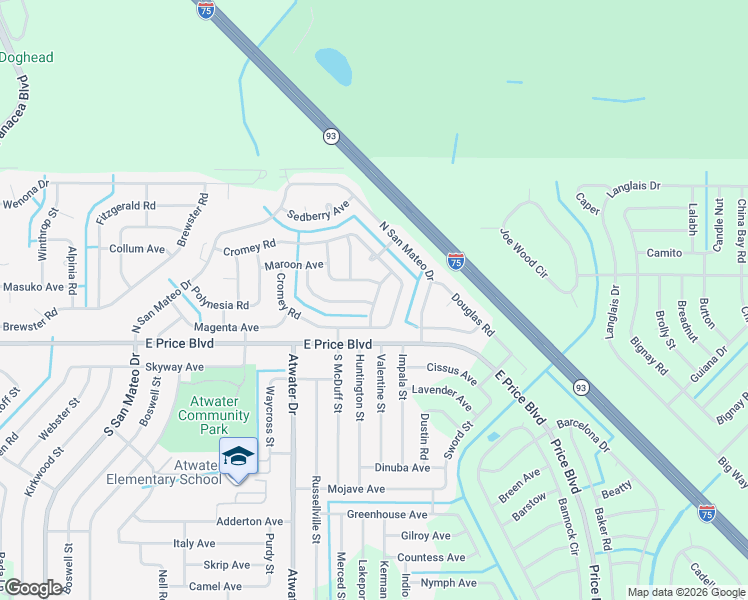 map of restaurants, bars, coffee shops, grocery stores, and more near 1226 Maplewood Terrace in North Port
