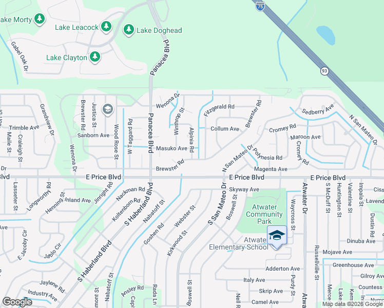 map of restaurants, bars, coffee shops, grocery stores, and more near 1105 Fitzgerald Road in North Port