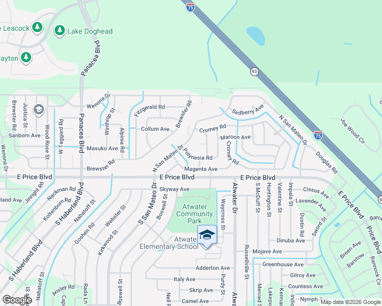 map of restaurants, bars, coffee shops, grocery stores, and more near 4035 Polynesia Road in North Port