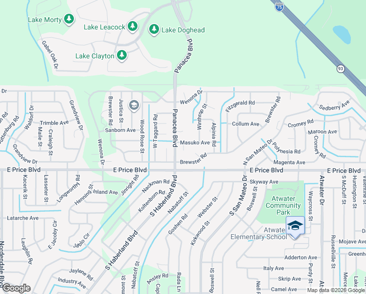 map of restaurants, bars, coffee shops, grocery stores, and more near 1230 Foliage Court in North Port