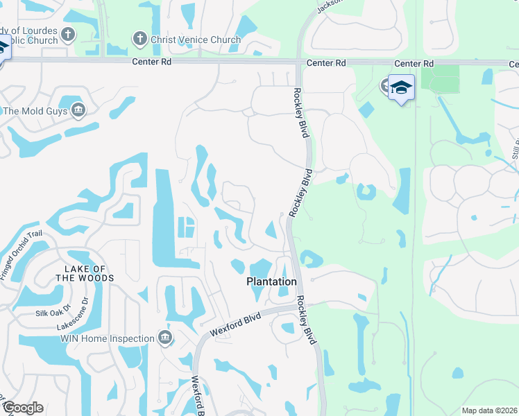 map of restaurants, bars, coffee shops, grocery stores, and more near 812 Carnoustie Drive in Venice