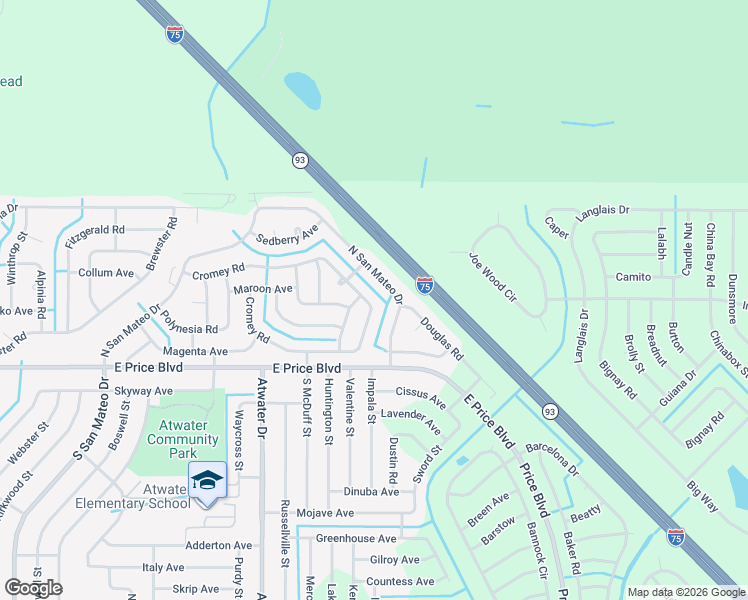 map of restaurants, bars, coffee shops, grocery stores, and more near 4790 Cromey Road in North Port