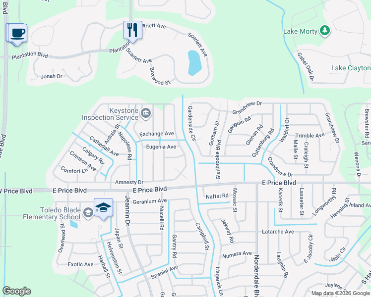 map of restaurants, bars, coffee shops, grocery stores, and more near 1486 Amnesty Drive in North Port