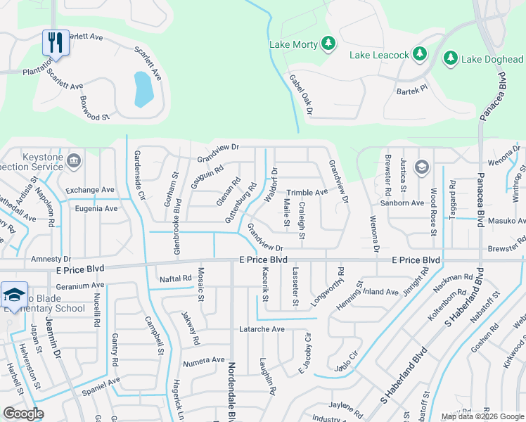 map of restaurants, bars, coffee shops, grocery stores, and more near 1732 Guttenburg Road in North Port