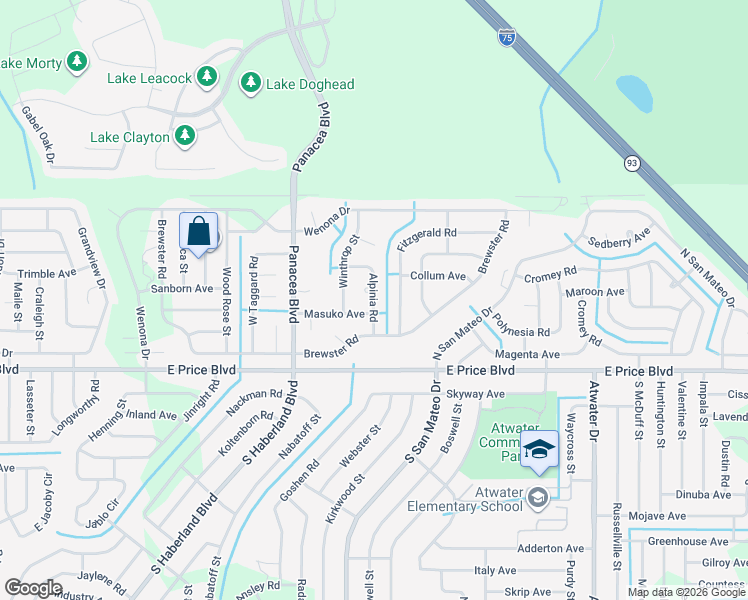 map of restaurants, bars, coffee shops, grocery stores, and more near 1240 Winthrop Street in North Port