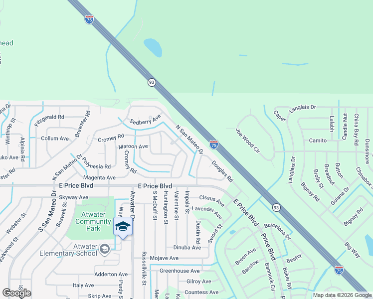 map of restaurants, bars, coffee shops, grocery stores, and more near 4790 Cromey Road in North Port