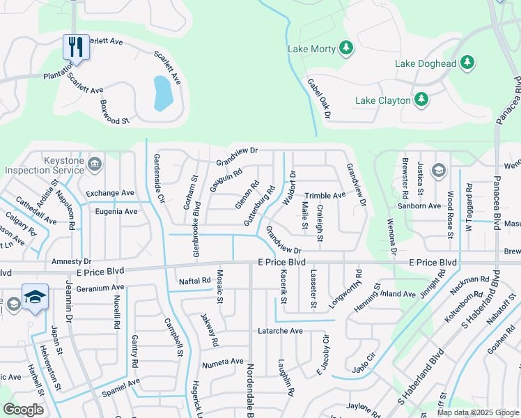 map of restaurants, bars, coffee shops, grocery stores, and more near 1636 Guttenburg Road in North Port