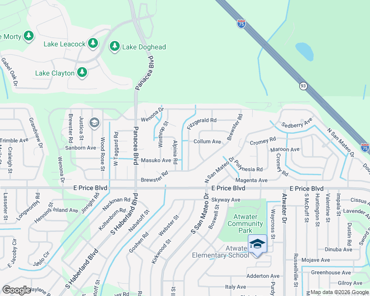 map of restaurants, bars, coffee shops, grocery stores, and more near 1259 Fitzgerald Road in North Port