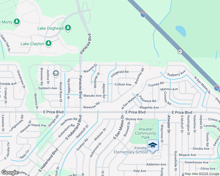 map of restaurants, bars, coffee shops, grocery stores, and more near 1259 Fitzgerald Road in North Port