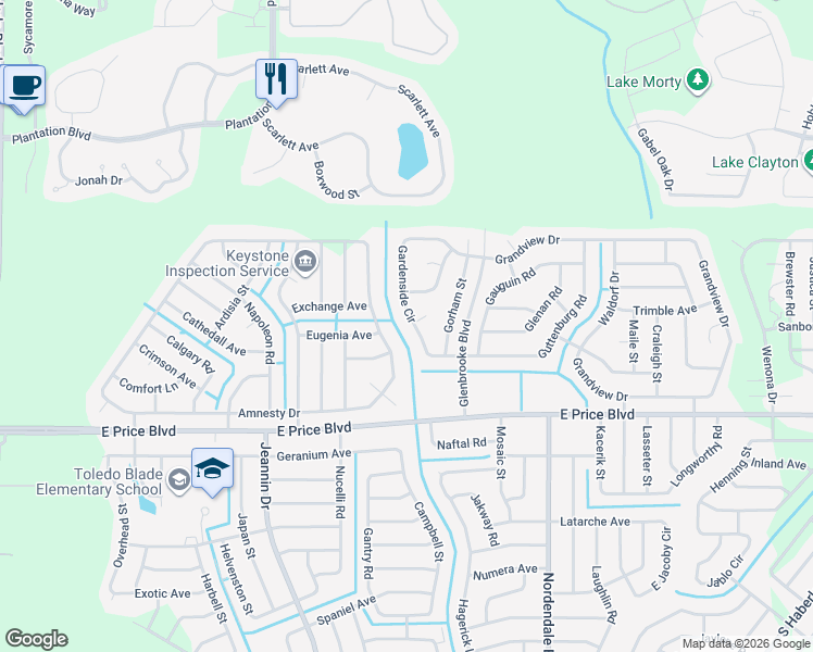 map of restaurants, bars, coffee shops, grocery stores, and more near 1486 Amnesty Drive in North Port