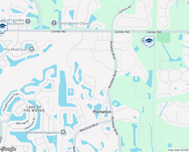 map of restaurants, bars, coffee shops, grocery stores, and more near 824 Carnoustie Drive in Venice